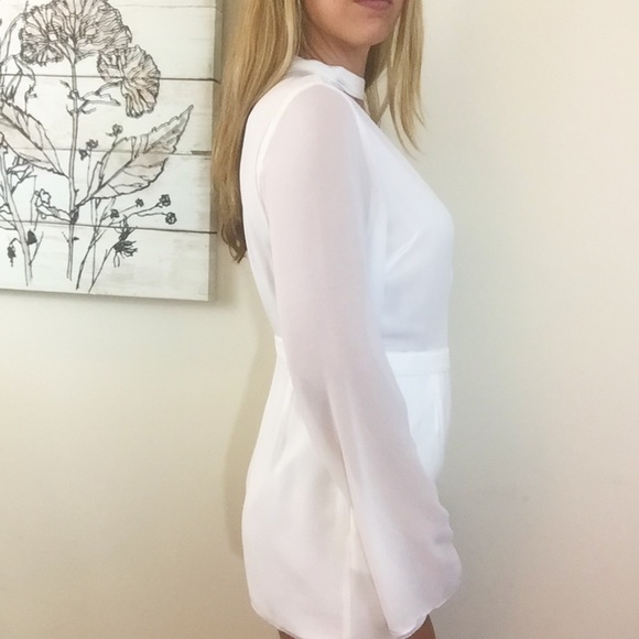 BUY 2 GET 1 'Alaia' Pleat Band Romper White - Picture 3 of 5